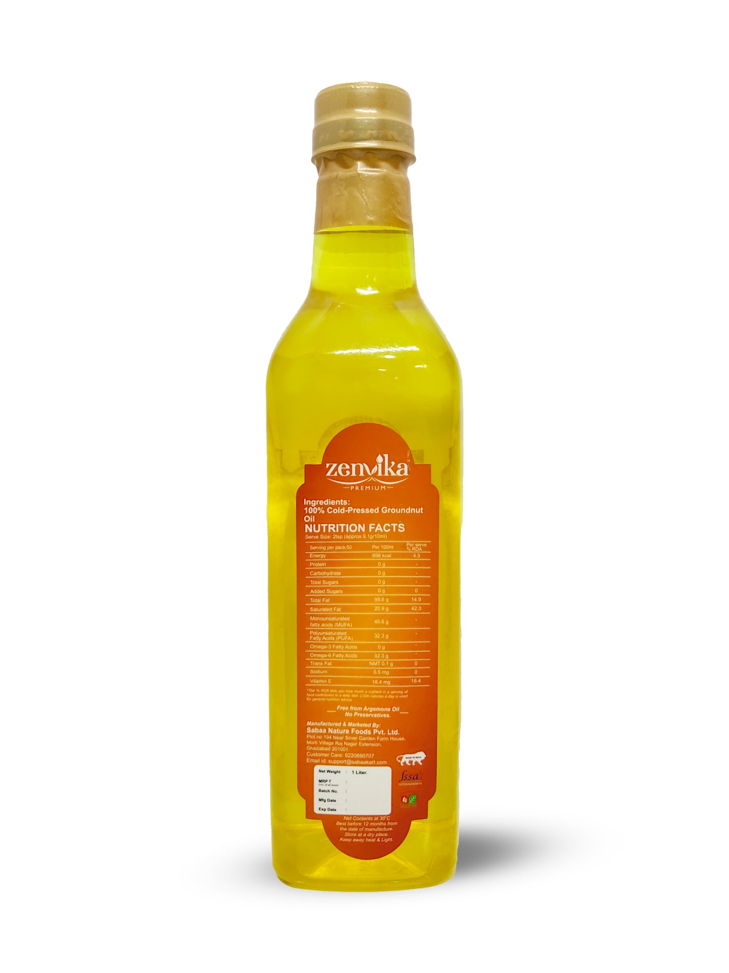 1 ltrs Cold-Pressed Peanut Oil