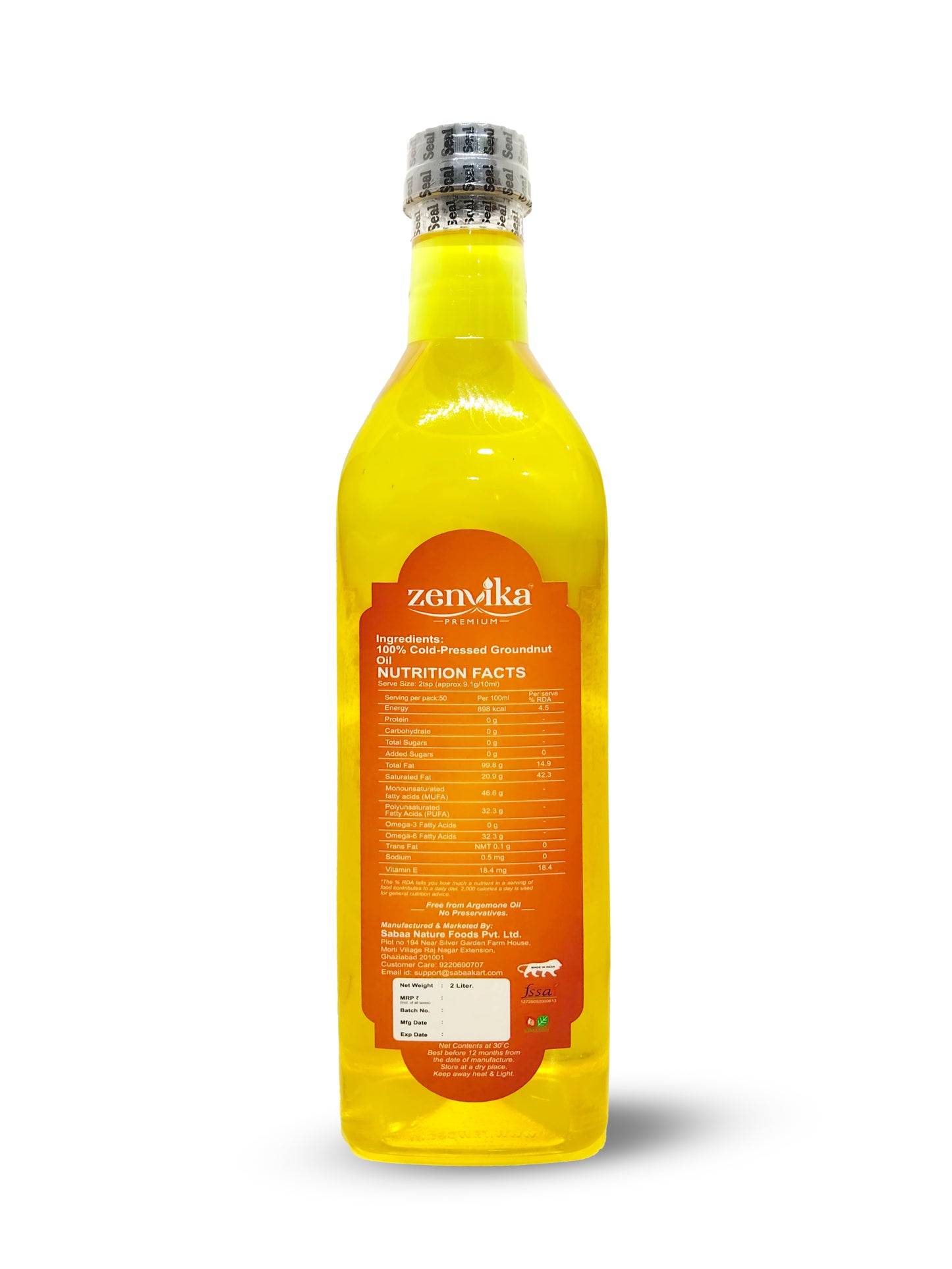 2 ltrs Cold-Pressed Peanut Oil