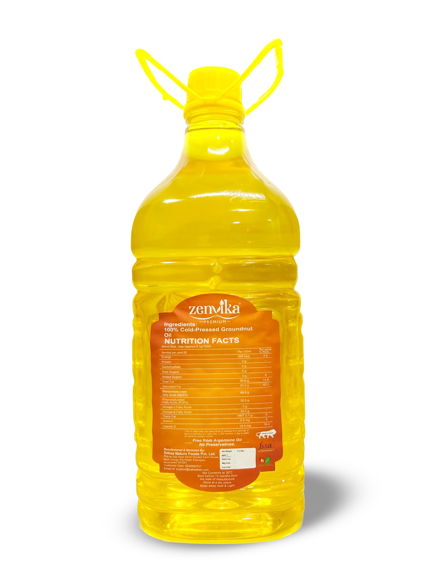 5 ltrs Cold-Pressed Peanut Oil
