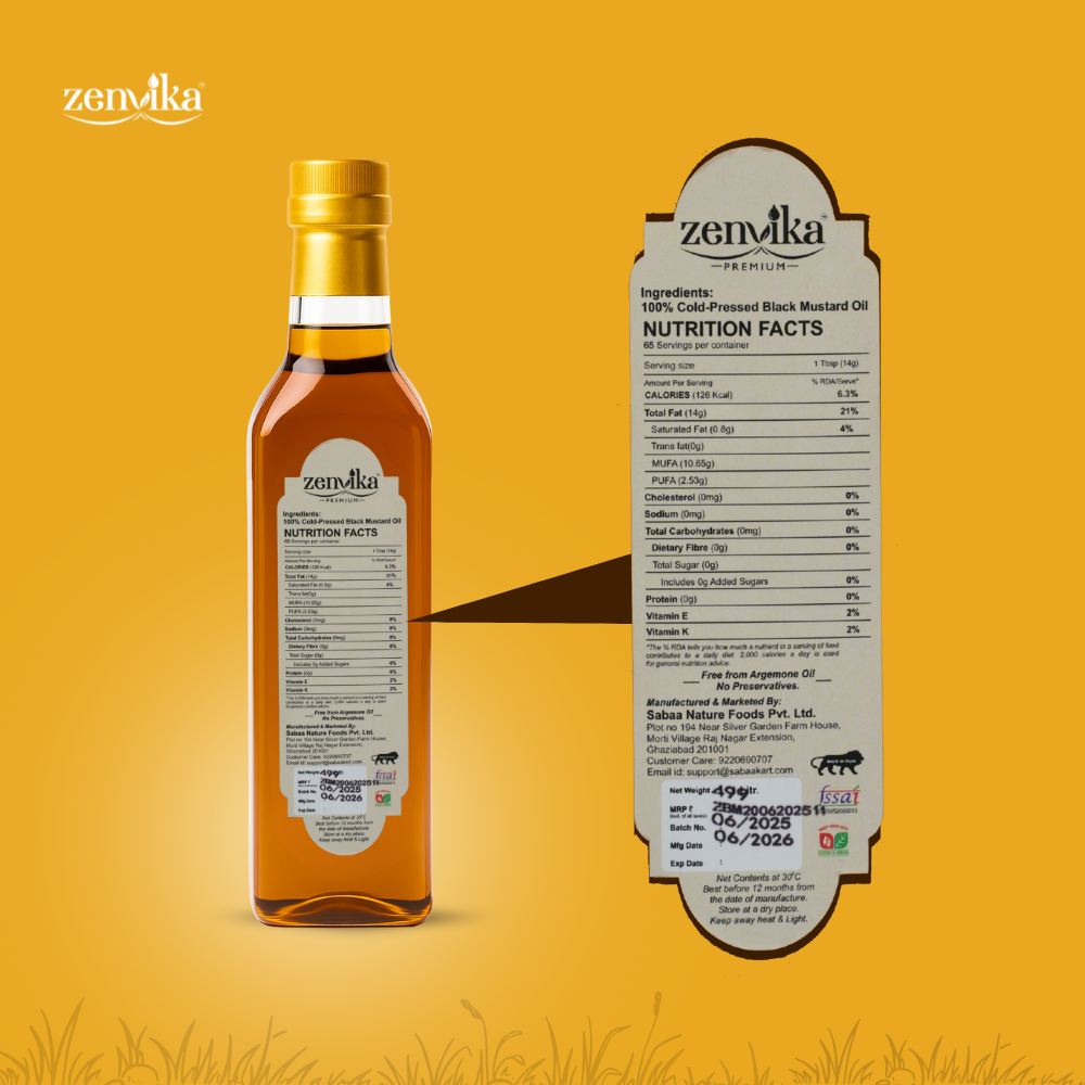 1 Ltrs Cold-Pressed Black Mustard Oil