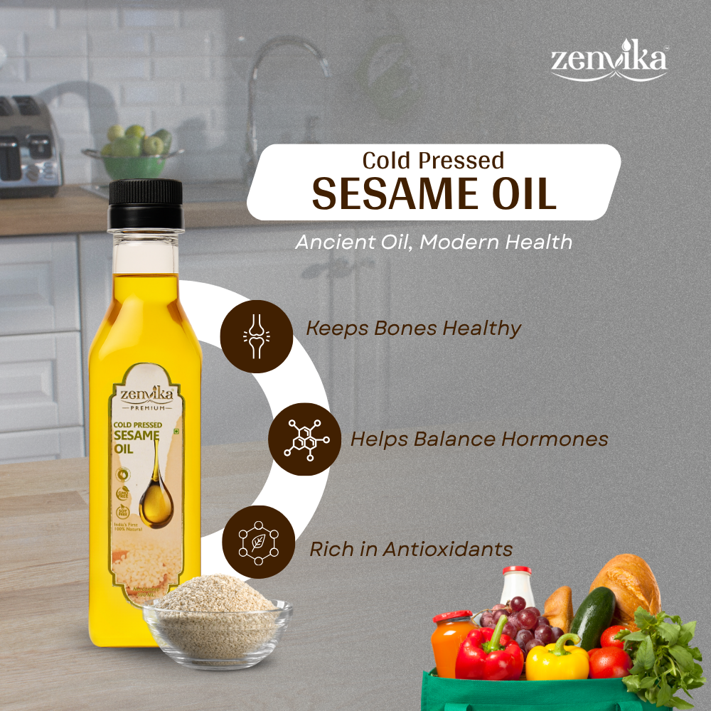 500 ML | Cold-Pressed Sesame Oil (White)