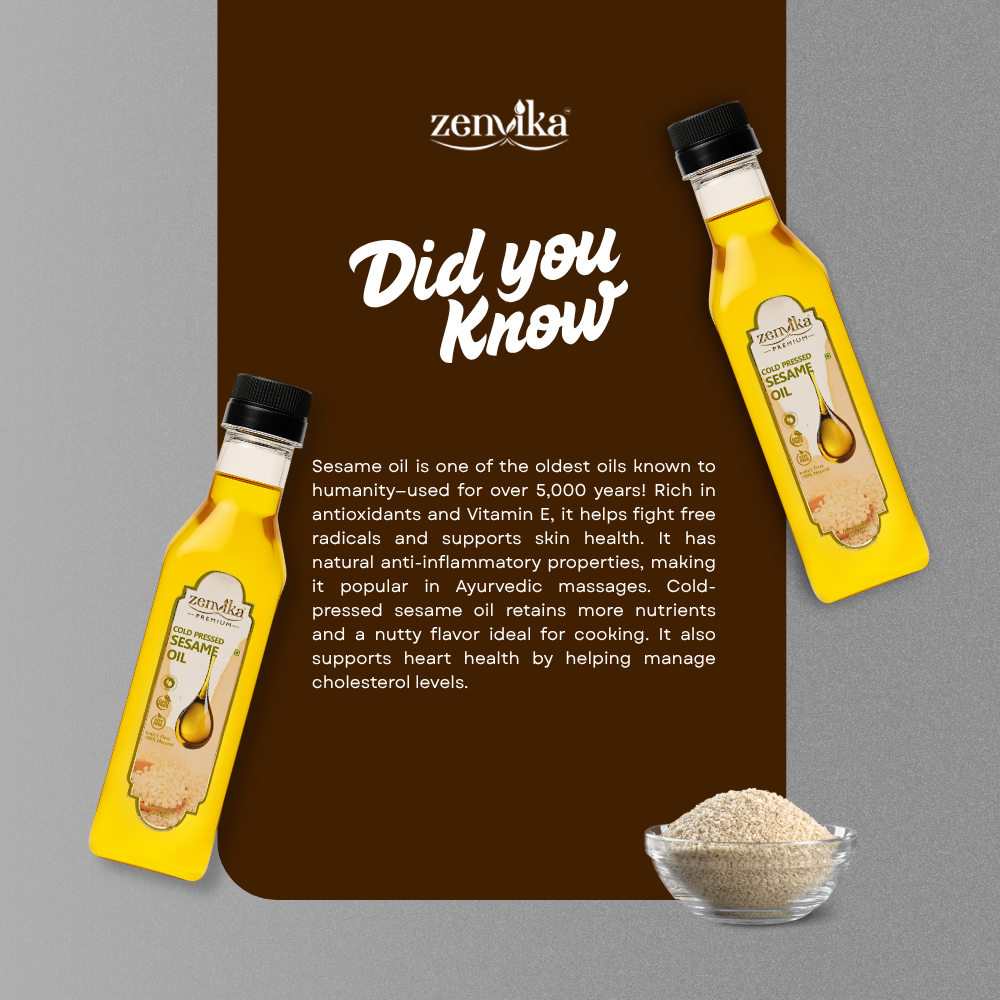 500 ML | Cold-Pressed Sesame Oil (White)
