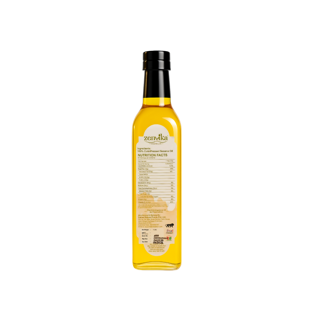 1 L | Cold-Pressed Sesame Oil (White)