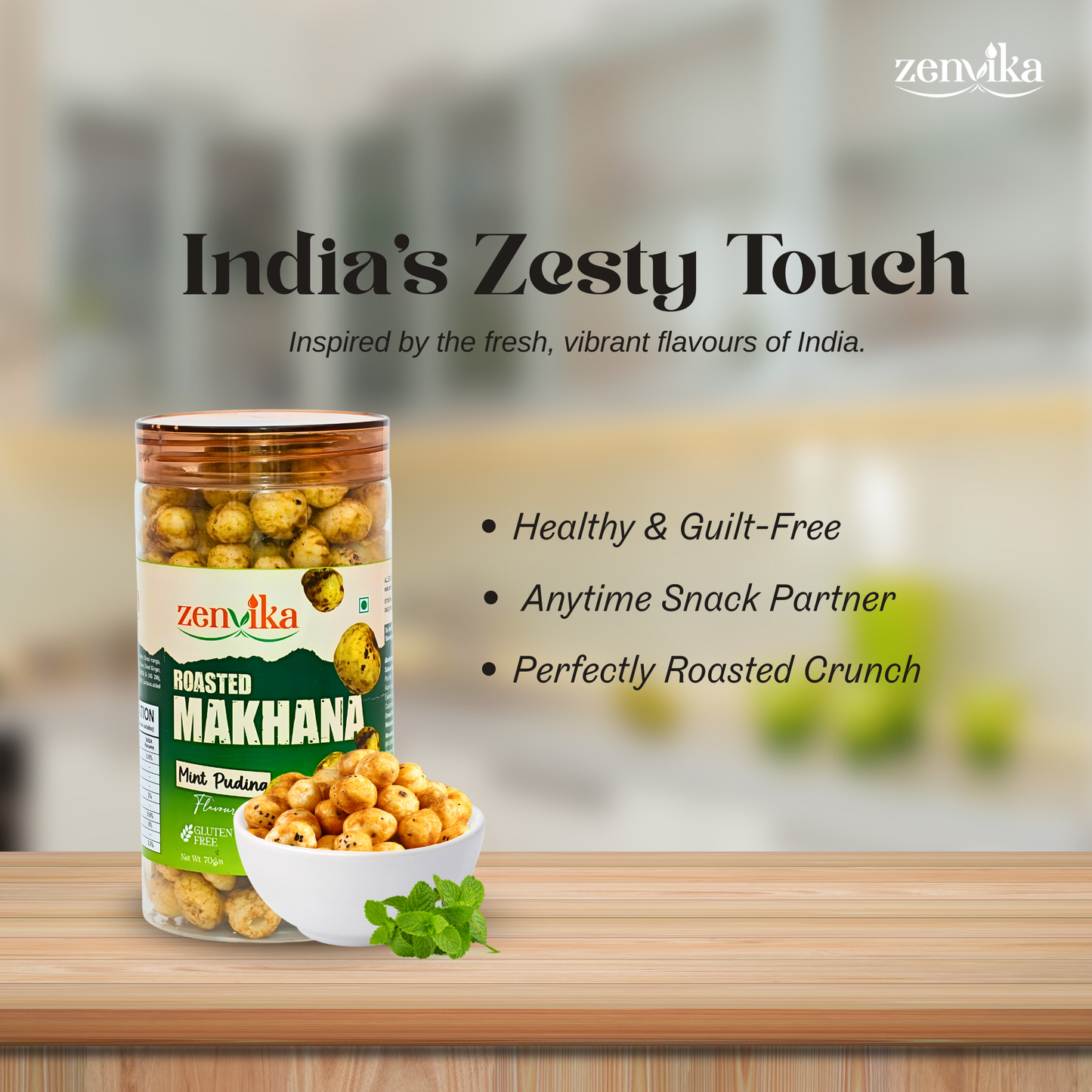 Roasted Makhana – Mint Pudina Flavor | 70 g