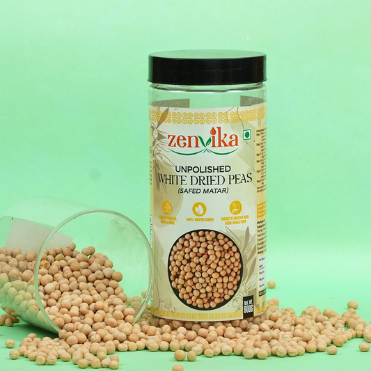 Unpolished White Dried Peas (Safed Matar)- 900 gm