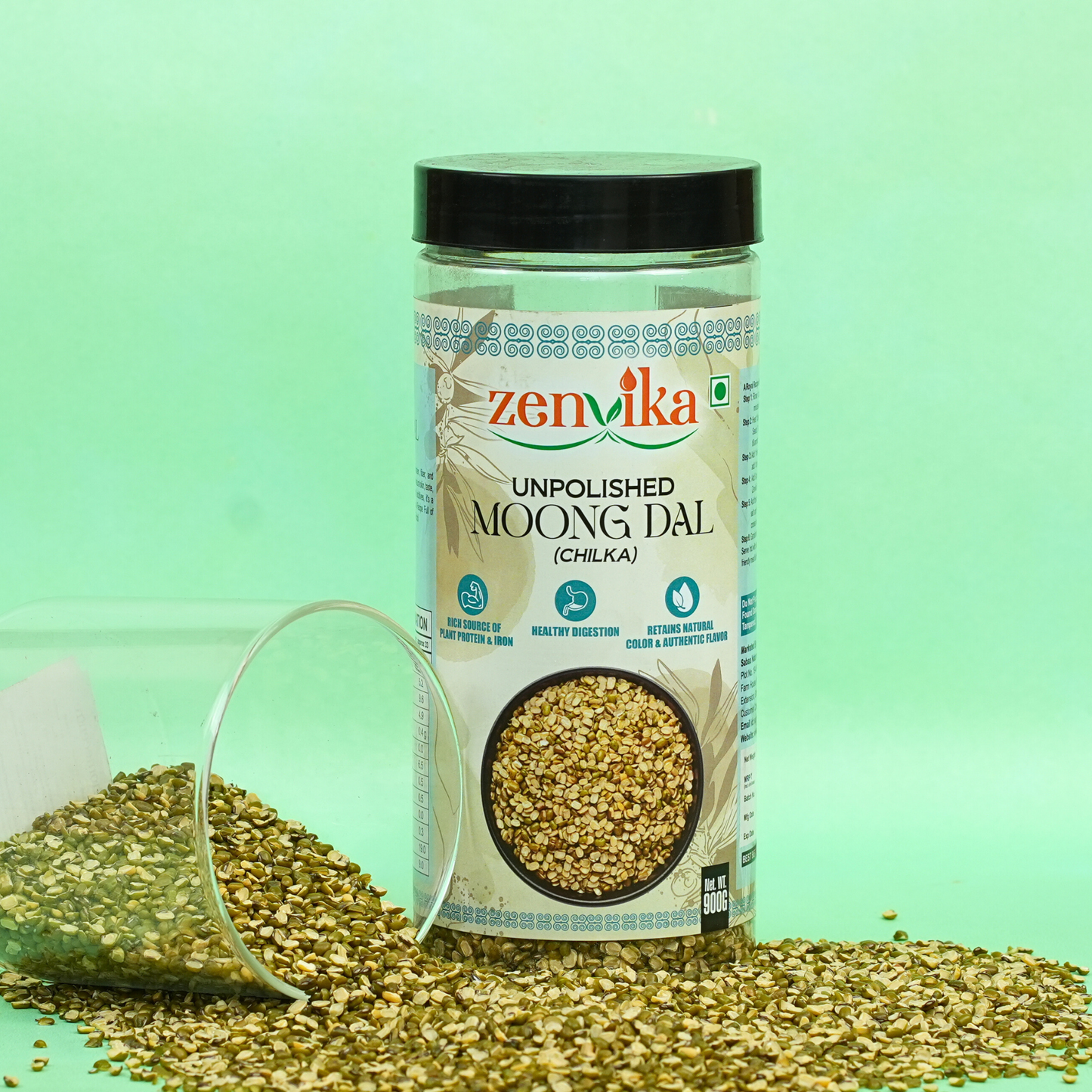 Unpolished Moong Dal Chilka-900 GM