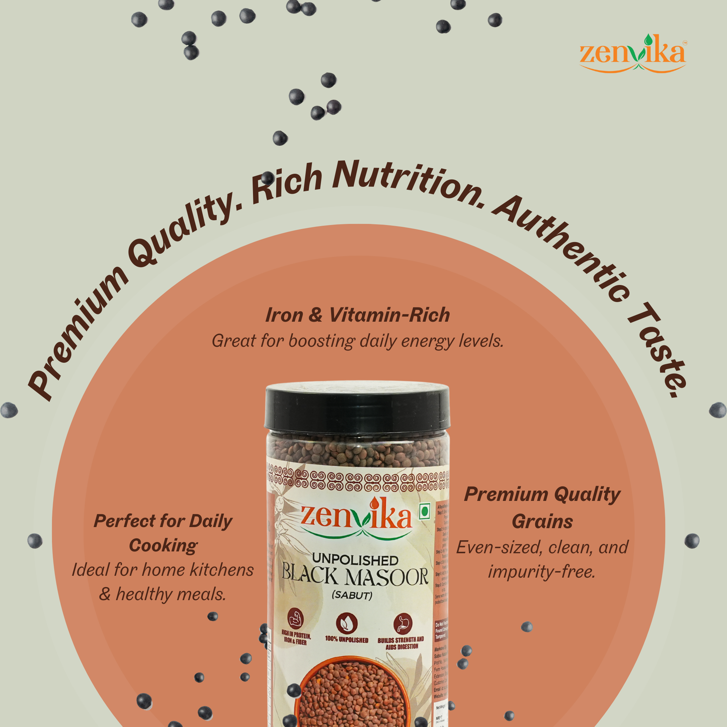 Unpolished Black Masoor Sabut-900 GM