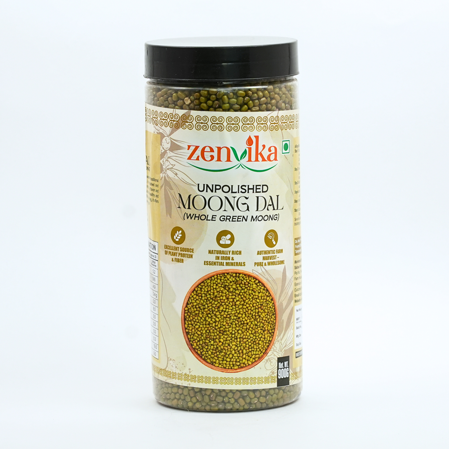 Unpolished Whole Moong Dal-900 gm