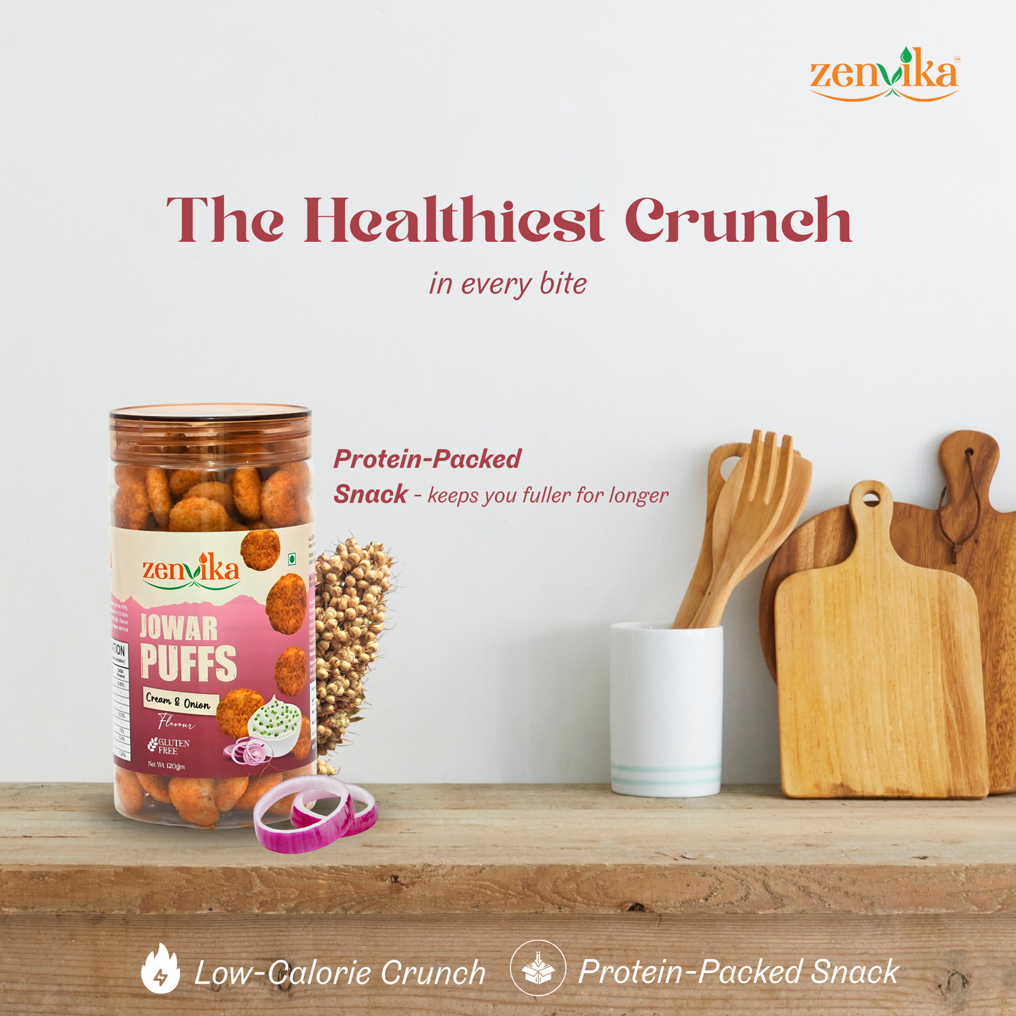 Jowar Puffs – Cream & Onion | 120 g