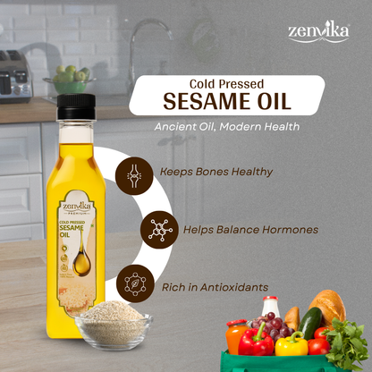500 ML | Cold-Pressed Sesame Oil (White)