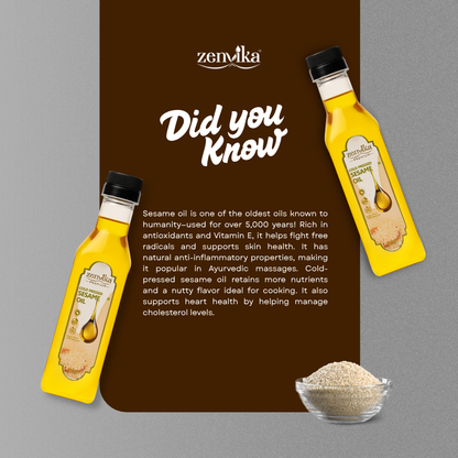 500 ML | Cold-Pressed Sesame Oil (White)